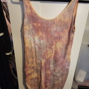 Tie-Dye Scoop Neck Tank Top - Multi-Color